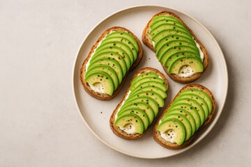 Avocado toast breakfast plate