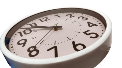 Classic Analog Wall Clock Isolated on Neutral Background