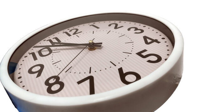 Classic Analog Wall Clock Isolated on Neutral Background