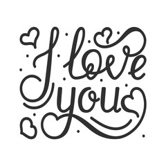 Lettering I love you vector