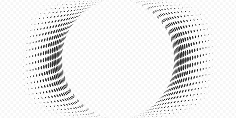 Modern abstract background. Halftone dots in circle form. Round logo. Vector dotted frame. Design element or icon.