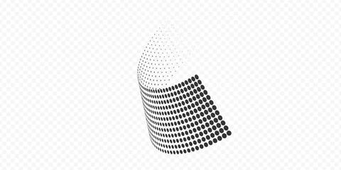Modern abstract background. Halftone dots in circle form. Round logo. Vector dotted frame. Design element or icon.