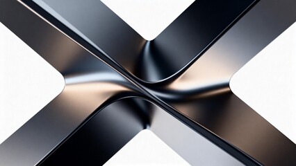 Abstract metallic X shape