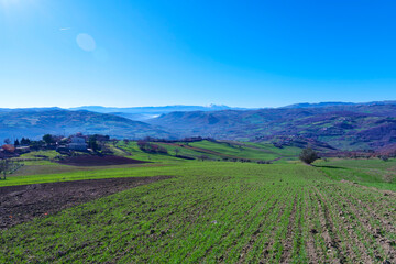 The landscape of Sant'Angelo Limosano, a small town in Molise, Italy.