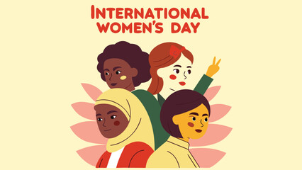 International women s day celebration with diverse group of women