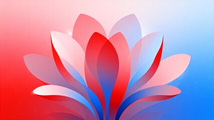 Abstract flower design with red and blue petals