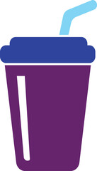 Reusable Soft Drink Cup Icon Illustration With Straw on Transparent Background Shows Beverage Takeaway Symbol.