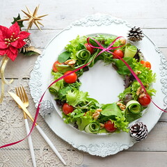 クリスマス リースサラダ