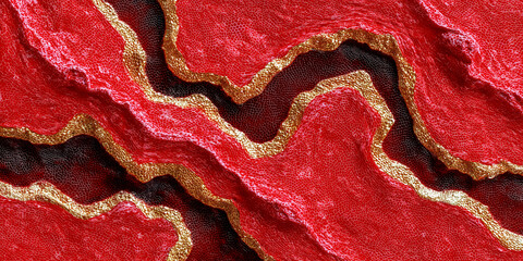 Snake skin texture with red and gold lines, a reptile scale texture, a background or screensaver idea