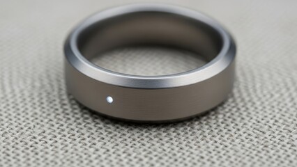 Sleek, modern smart ring with a subtle glowing indicator light, showcasing advanced wearable technology for seamless daily integration and personal health insights