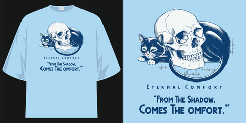 eternal comfort a quiet repose with a beloved cat graphic apparel t shirt design vector illustration artwork
