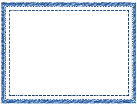Blue textured rectangle frame with a dotted line inner border, on a white background