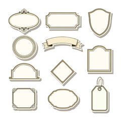 Elegant vintage labels and tags for design projects and branding