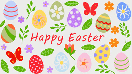 Vibrant Easter eggs and flowers celebrate spring