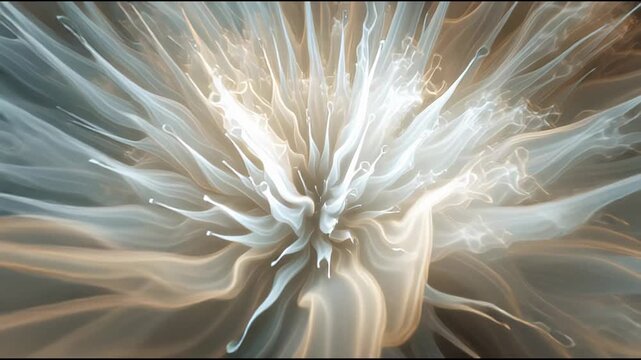 Visualized minimal energy explosion effect appears as soft white burst