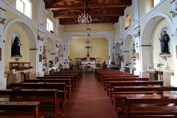 The interior of a church in Sant'Angelo Limosano, a small town in Molise, Italy.