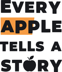 Fototapeta premium Inspirational Apple Quote Typography Poster, Modern Motivational Wall Art Design
