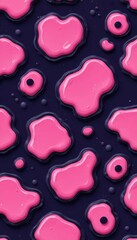 Colorful pink blobs on a dark background with varying shapes and sizes Generative AI
