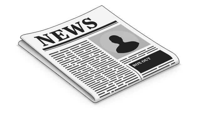 Newspaper with Box Out silhouette on front page