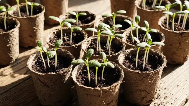 Cultivating Hope Seedlings Sprouting In Eco Friendly Pots For Sustainable Gardening