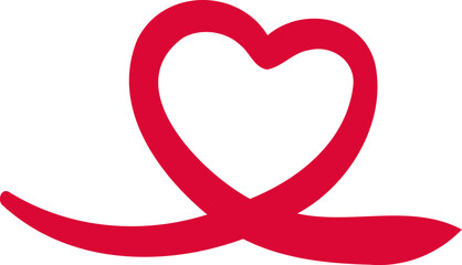 Sketch whimsical Red heart Doodle Crayon drawing. Romantic love line border, frame.