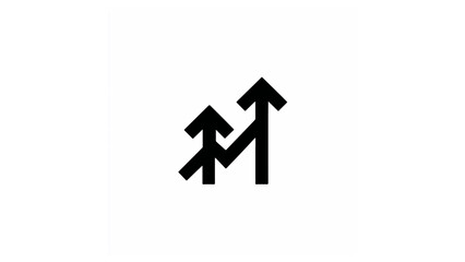 Two black arrows pointing upwards on a white background indicating growth and forward movement in business