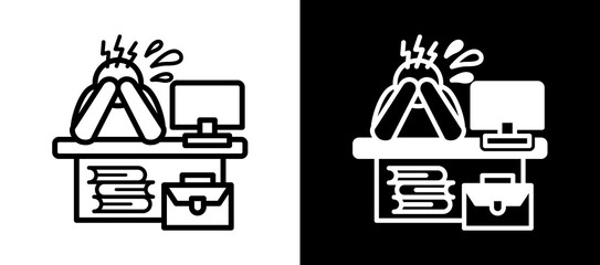 Work Stress whiteblack icon