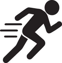 Running person icon with speed lines sport vector symbol

