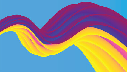 Colorful wave pattern isolated on white background