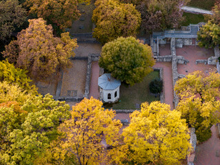 It is a part of historical ruins in Margit Island Budapest Hungary. It was a monastery in medieval. This is a public space what visited for free nowdays. Original name is Saint Margit monastery