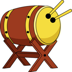 Traditional drum on wooden stand