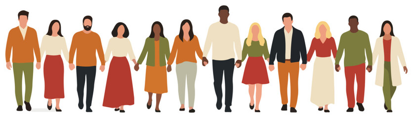 Diverse Group of People Standing Together.