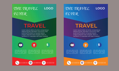 Creative modern and clean travel flyer design template.