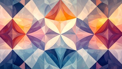 Colorful abstract geometric triangle pattern with futuristic polygon shapes and a seamless modern design