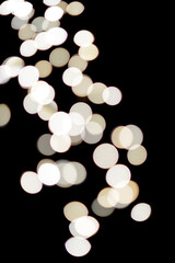 Abstract background with bokeh effect and backlight, LED garland