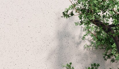 A wall with trees, a wall with branches, a 3D illustration