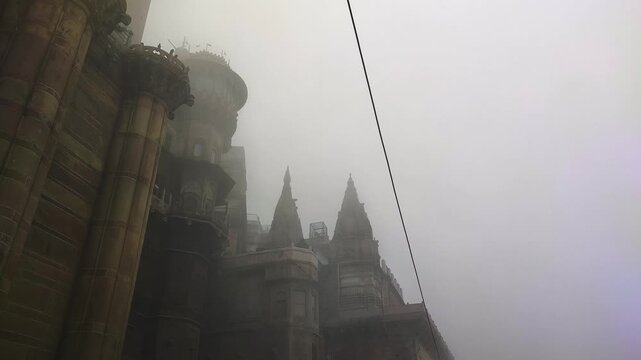 foggy view of varanasi ganga ghat | ghats of varanasi