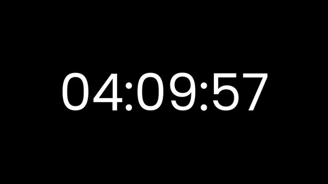 5 minutes countdown in 30 second countdown, clean white timer elements on dark background, modern minimal countdown animation for intro video, presentation, opener, and professional 4K video.