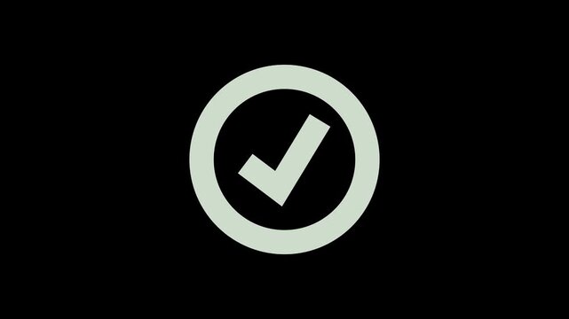 Tik mark icon animation.black background check mark 