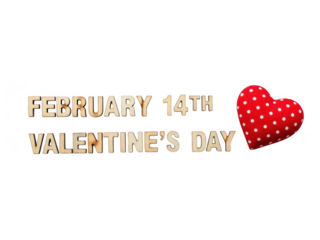 Celebrating valentine's day on february 14th isolated on transparent background