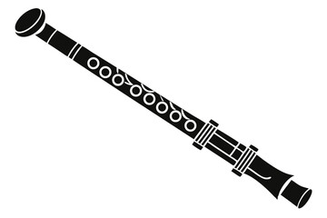 Naklejka premium flute silhouette line art vector illustration