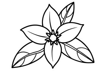 Obraz premium forsythia flower silhouette line art vector illustration