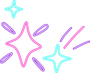 Cute Stars Line Neon