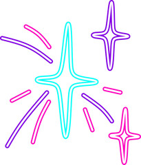 Cute Stars Line Neon