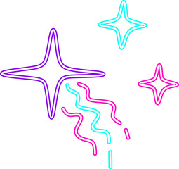 Cute Stars Line Neon