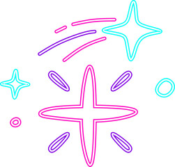 Cute Stars Line Neon