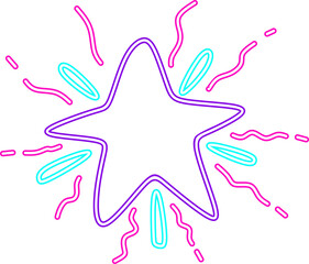 Cute Stars Line Neon