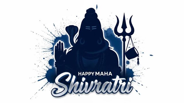 Happy Maha Shivratri Lord Shiva Silhouette Festival Greeting Splash