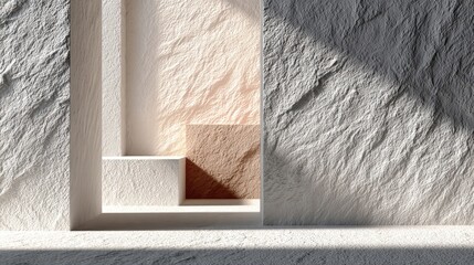 Abstract Texture Wall Design with Light and Shadow Play in Minimalist Style