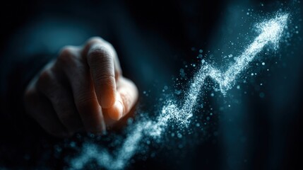 Dynamic Representation of Growth and Progress with Glittering Arrow Visuals